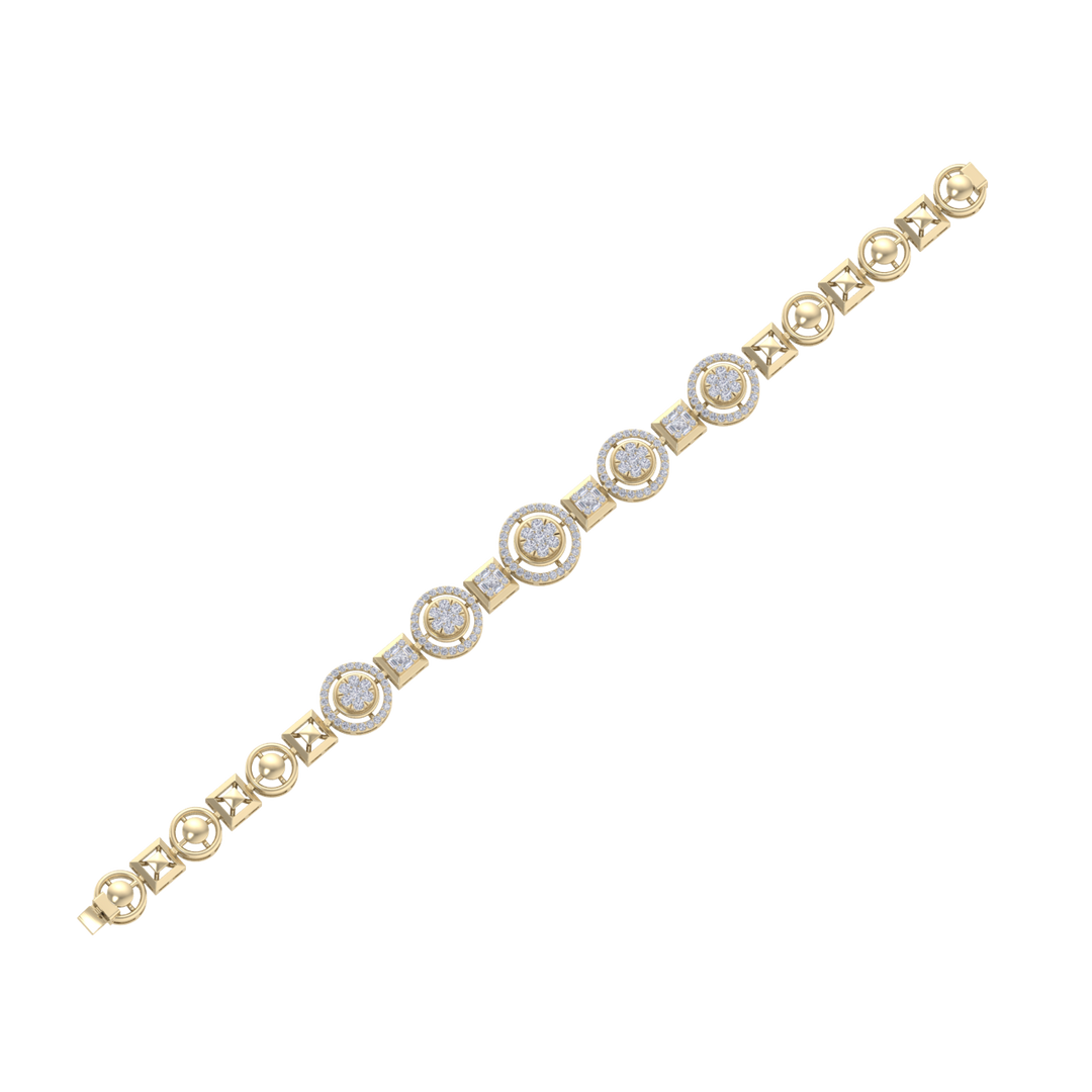 Statement bracelet in rose gold with white diamonds of 1.92 ct in weight