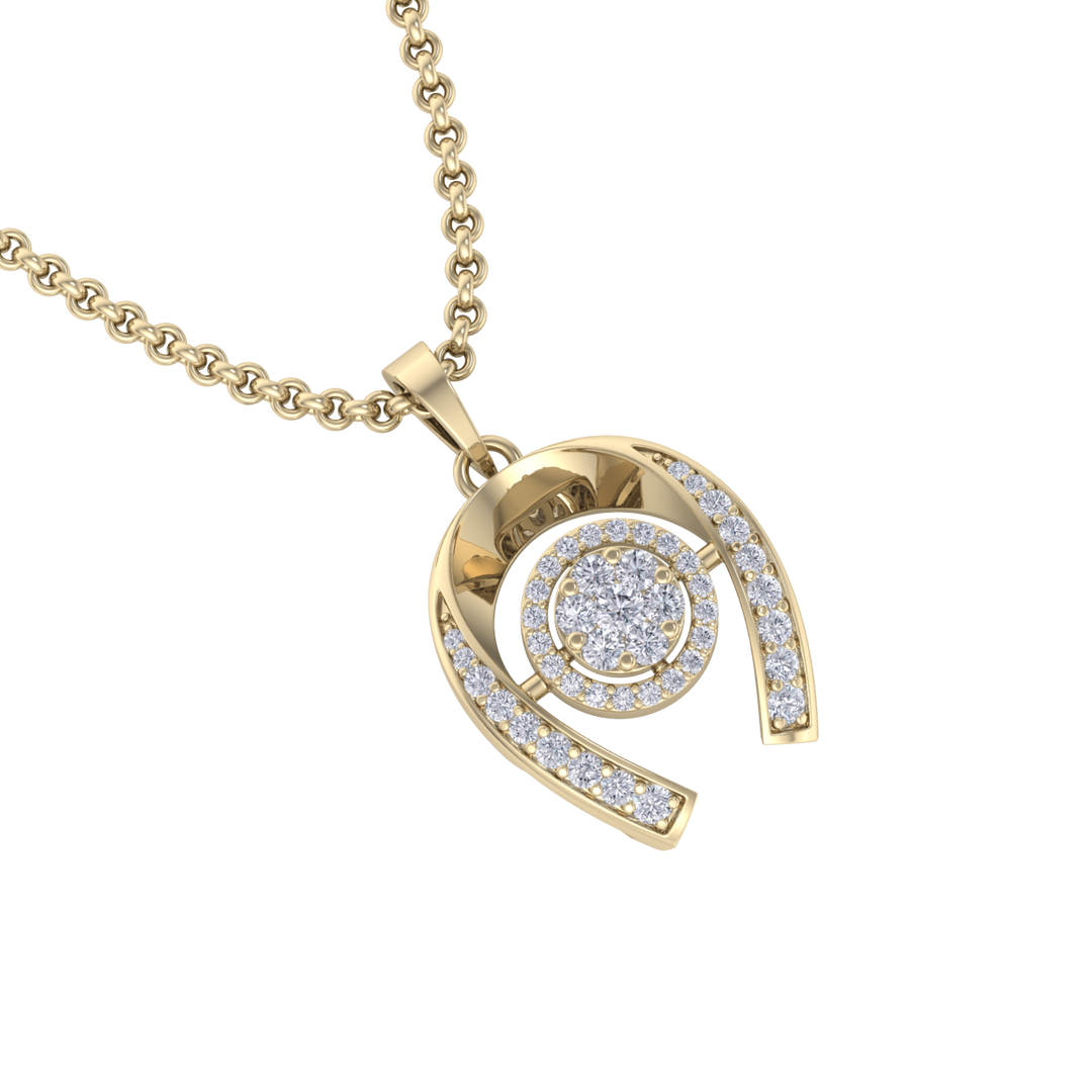 Halo Pendant in white gold with white diamonds of 0.26 ct in weight