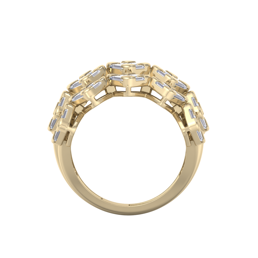 Diamond ring in yellow gold with white diamonds of 2.06 ct in weight