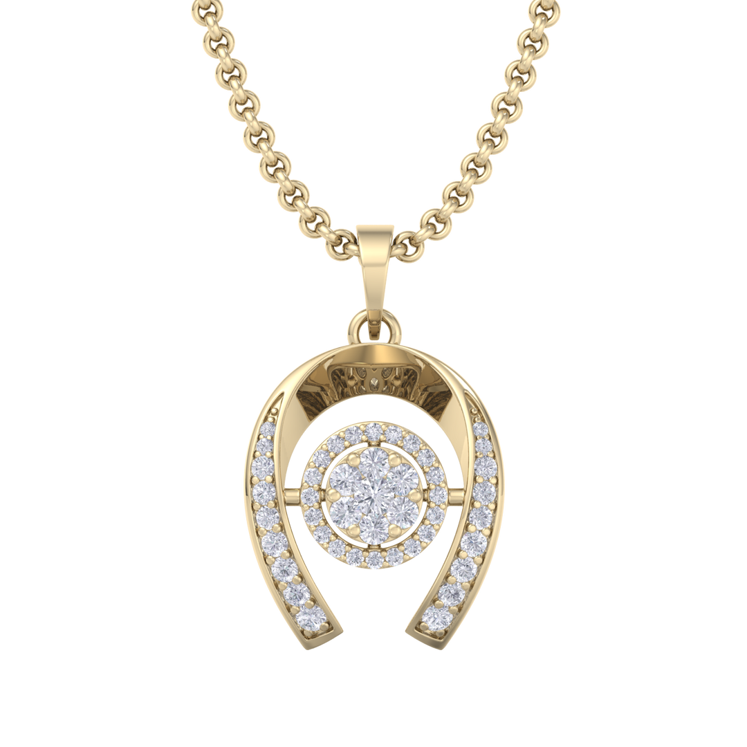 Halo Pendant in rose gold with white diamonds of 0.26 ct in weight