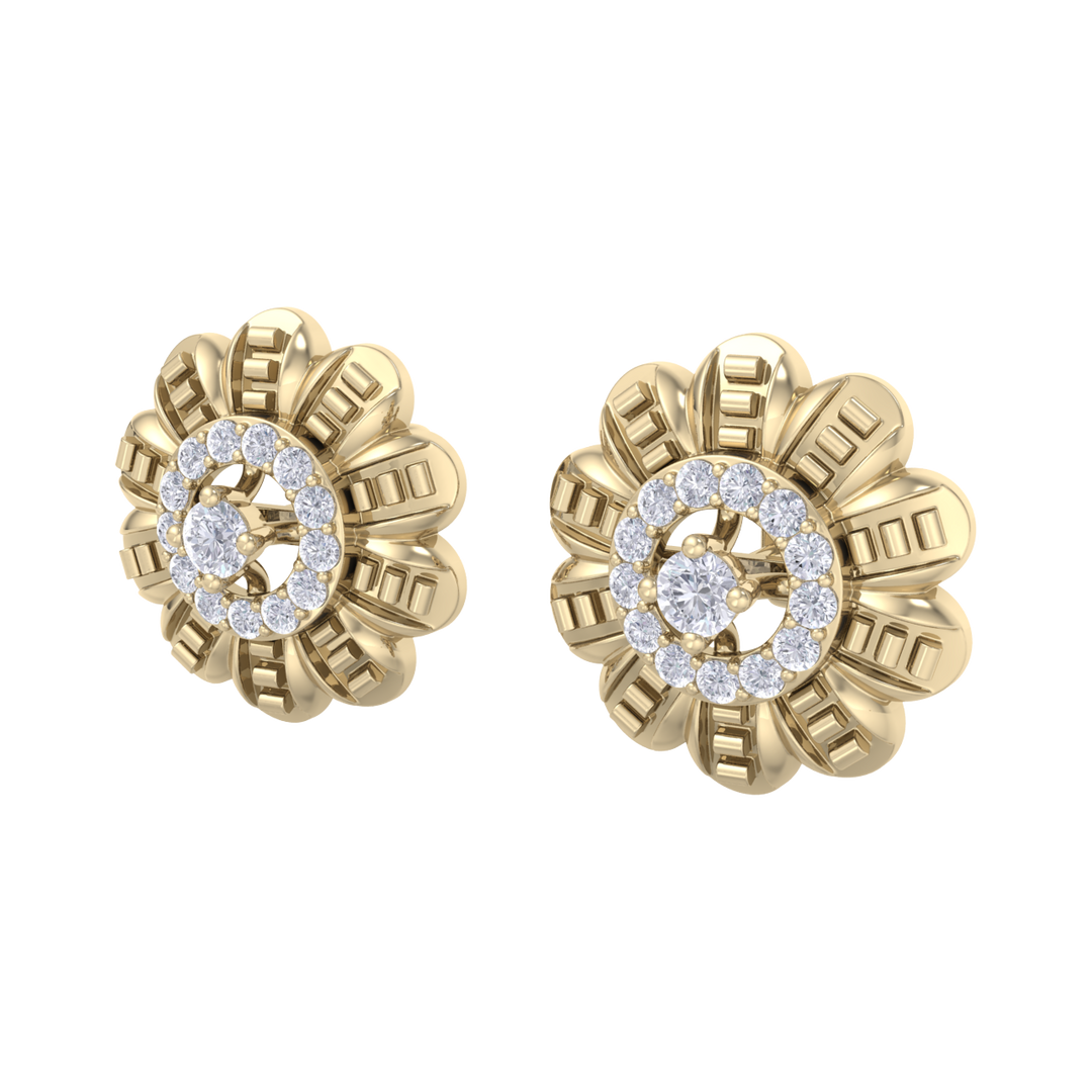 Stud earrings in rose gold with white diamonds of 0.29 ct in weight