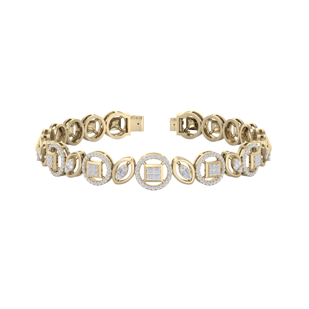 Statement bracelet in white gold with white diamonds of 1.10 ct in weight