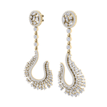 Load image into Gallery viewer, Drop earrings in yellow gold with white diamonds of 2.96 ct in weight
