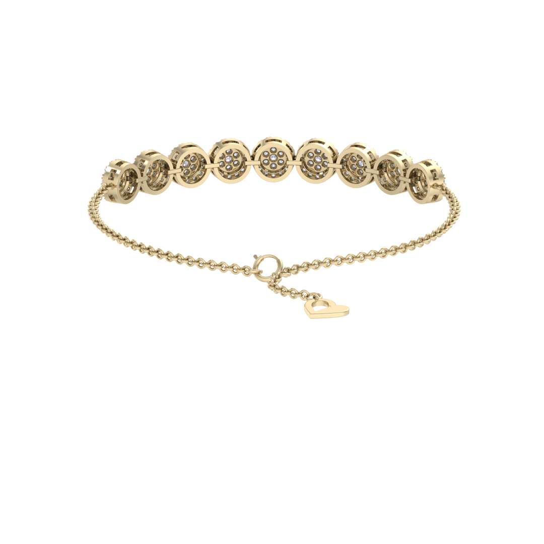 Diamond bracelet in yellow gold with white diamonds of 1.12 ct in weight