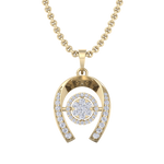 Load image into Gallery viewer, Halo Pendant in white gold with white diamonds of 0.26 ct in weight
