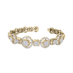 Load image into Gallery viewer, Statement bracelet in yellow gold with white diamonds of 1.92 ct in weight
