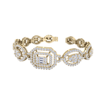 Load image into Gallery viewer, Statement bracelet in yellow gold with white diamonds of 2.30 ct in weight
