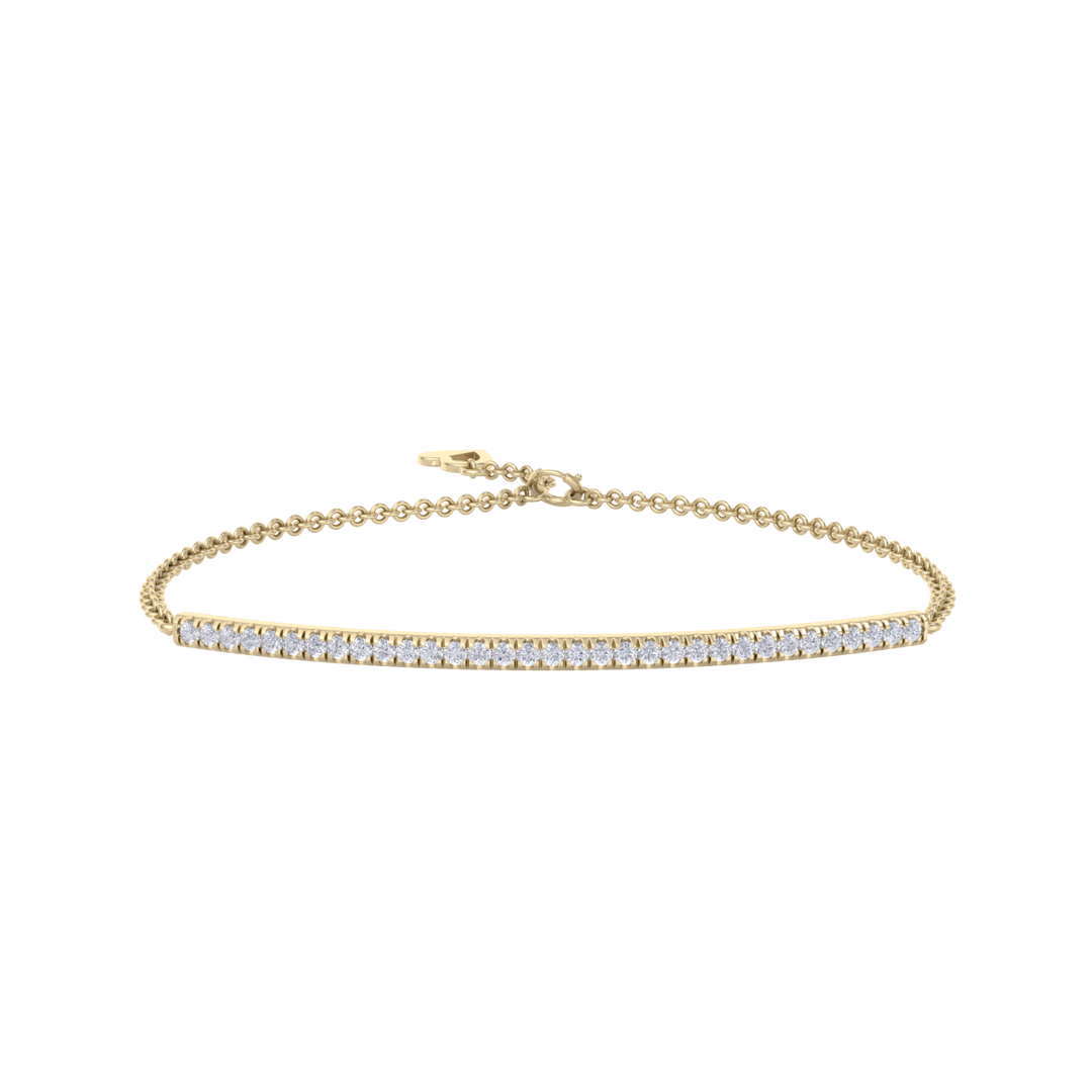 Classic bracelet in yellow gold with white diamonds of 0.31 ct in weight