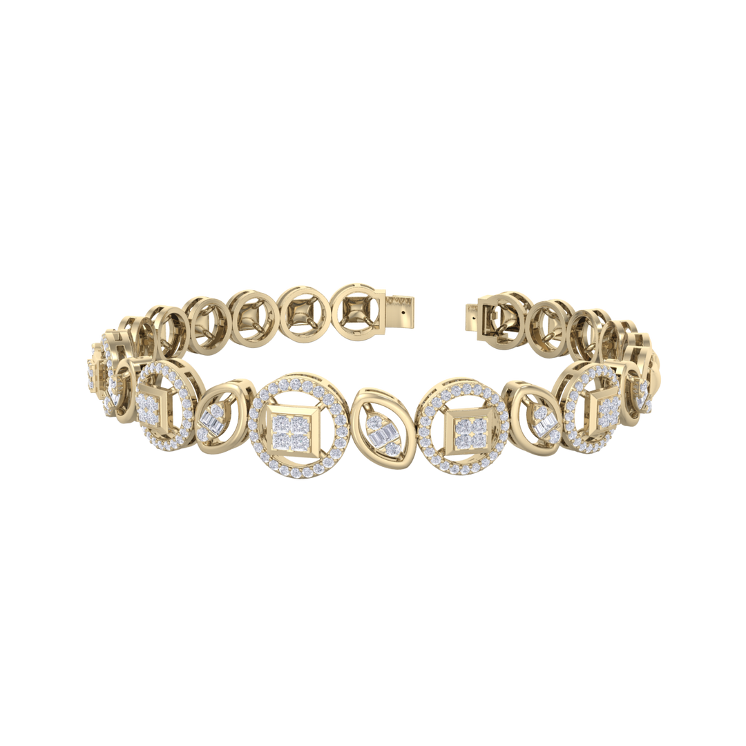 Statement bracelet in white gold with white diamonds of 1.10 ct in weight