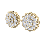 Load image into Gallery viewer, Round shaped stud earrings in rose gold with white diamonds of 1.66 ct in weight
