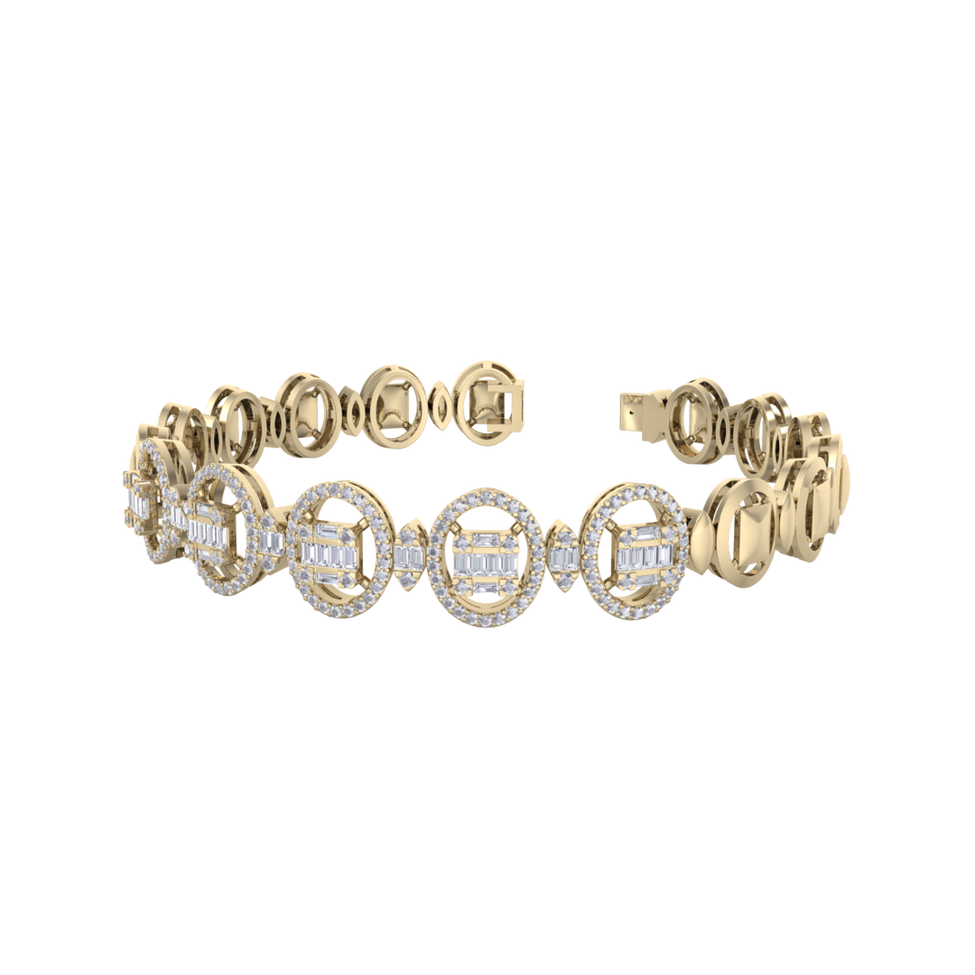 Statement bracelet in rose gold with white diamonds of 1.22 ct in weight