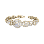 Load image into Gallery viewer, Statement bracelet in yellow gold with white diamonds of 2.20 ct in weight
