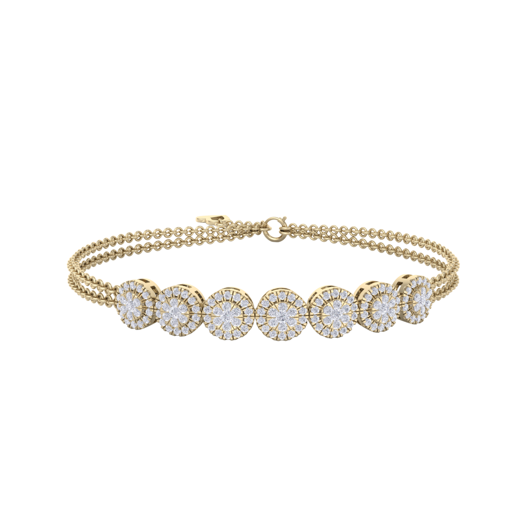 Classic bracelet in yellow gold with white diamonds of 1.12 ct in weight