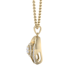 Load image into Gallery viewer, Halo Pendant in yellow gold with white diamonds of 0.26 ct in weight
