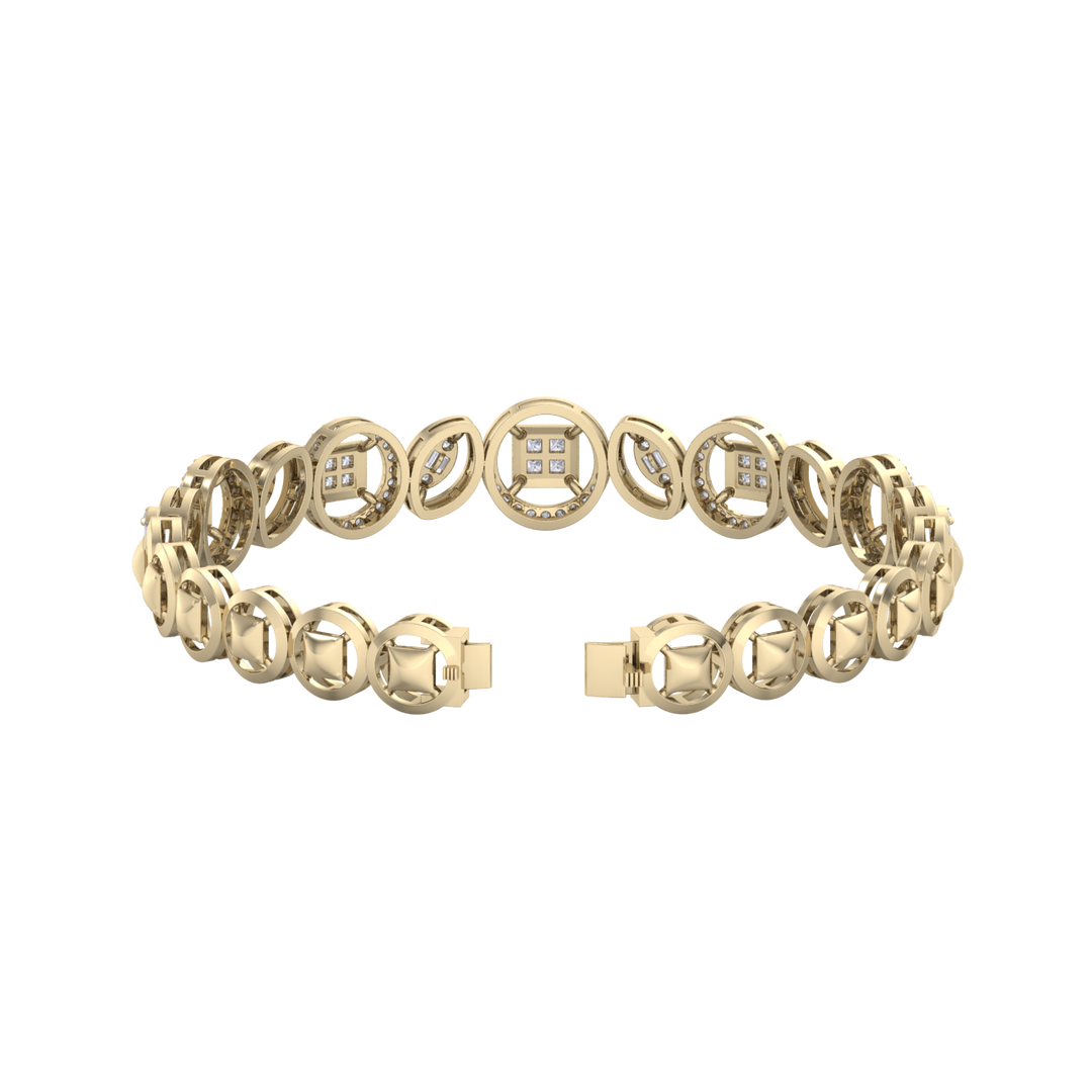 Statement bracelet in white gold with white diamonds of 1.10 ct in weight