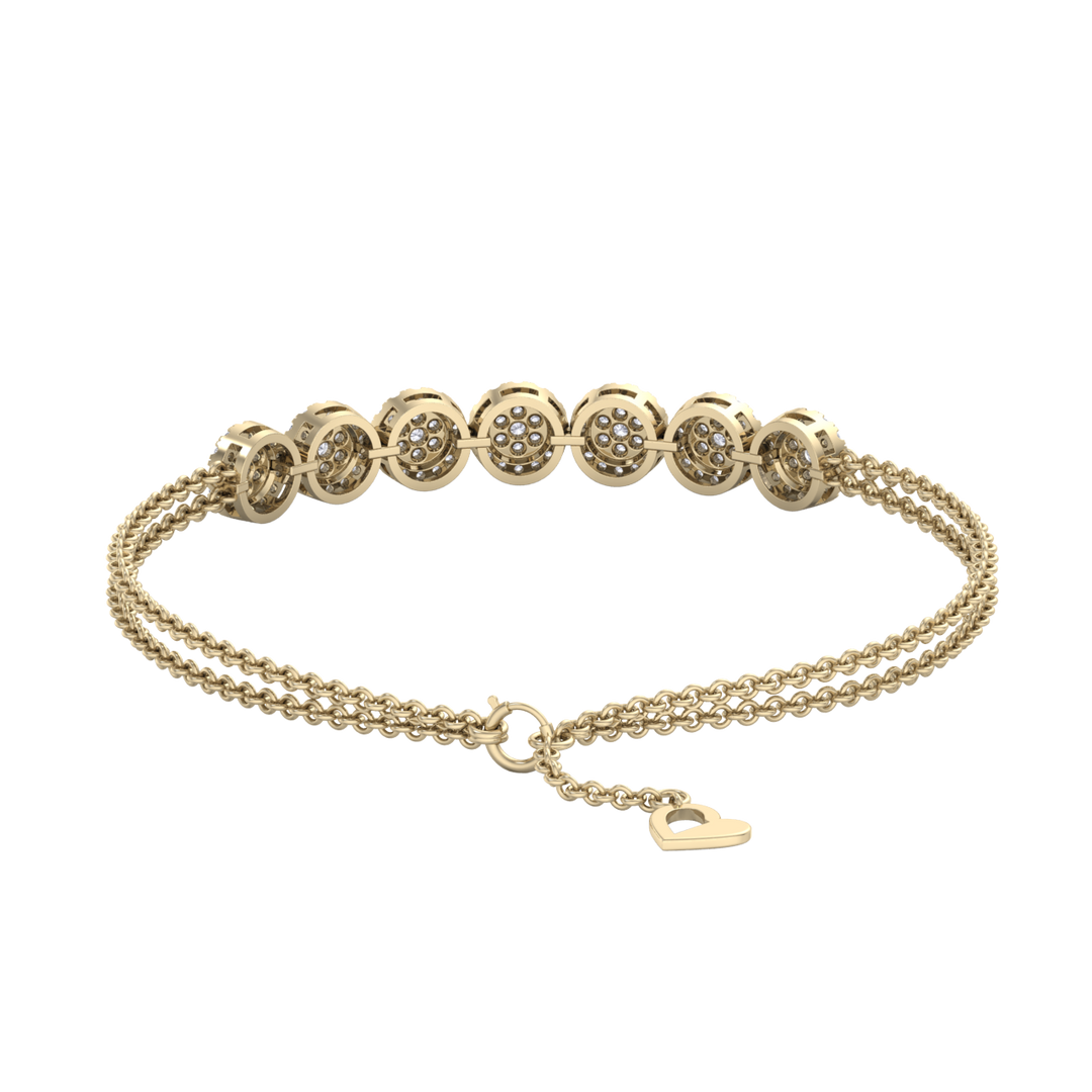 Classic bracelet in yellow gold with white diamonds of 1.12 ct in weight