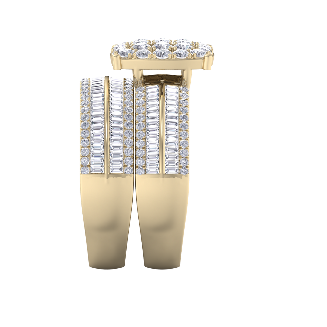 Diamond ring in yellow gold with white diamonds of 2.63 ct in weight