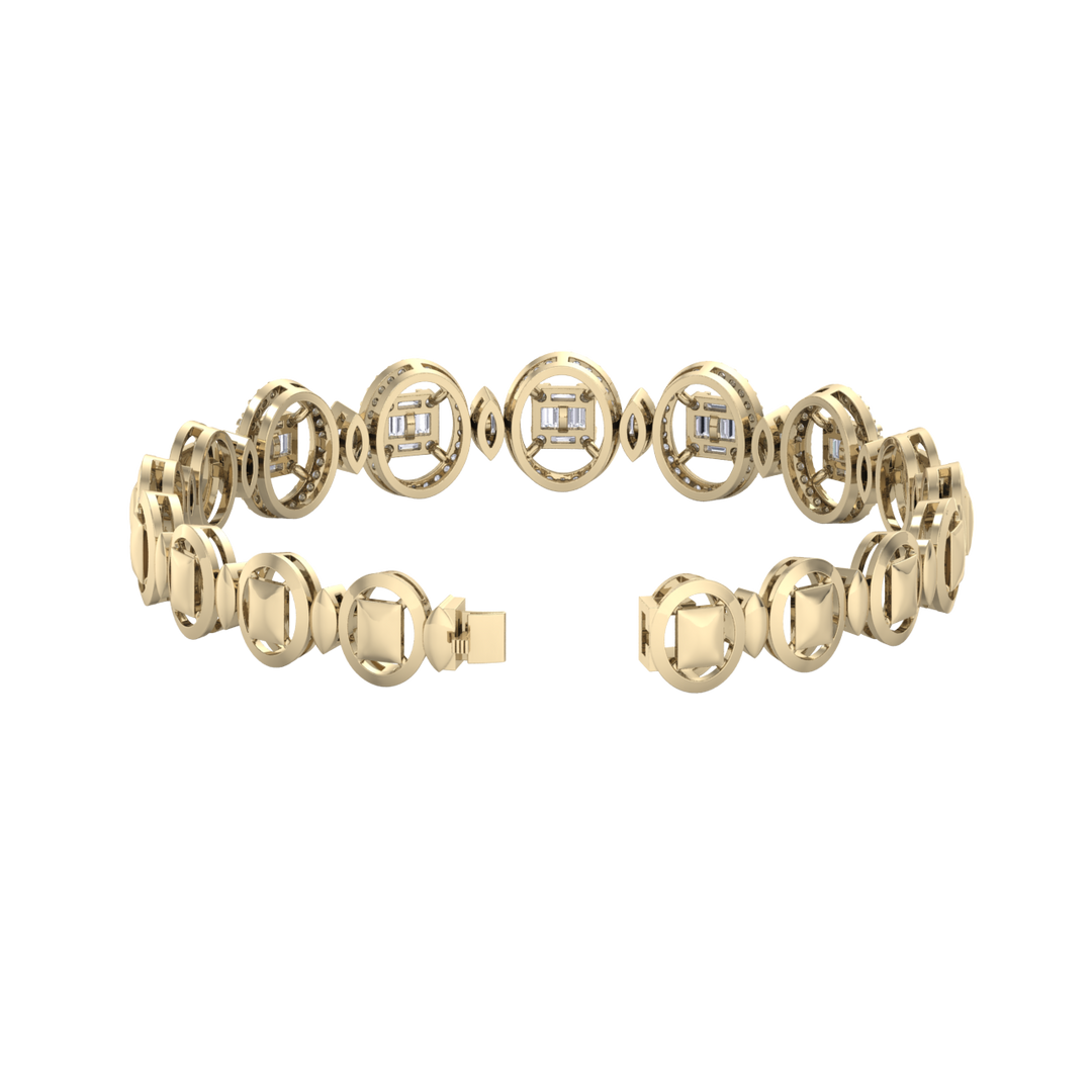 Statement bracelet in rose gold with white diamonds of 1.22 ct in weight