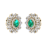 Load image into Gallery viewer, Stud earrings in yellow gold with white diamonds of 2.34 ct in weight
