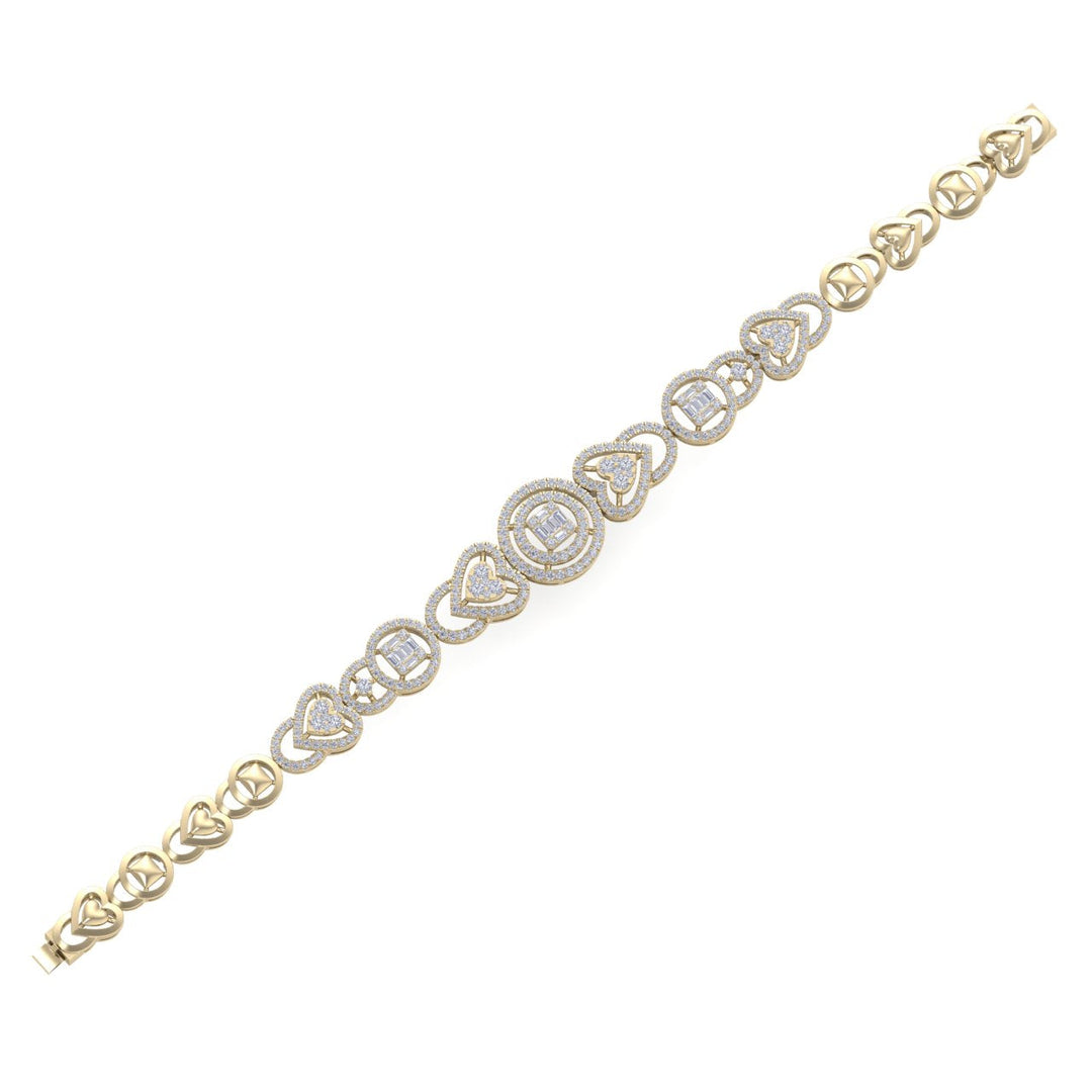 Statement bracelet in rose gold with white diamonds of 2.53 ct in weight